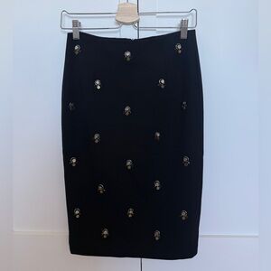 High-waisted beaded pencil skirt